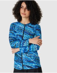 Modest Mermaid - Splash zip 3/4 sleeve swim top SPF50+