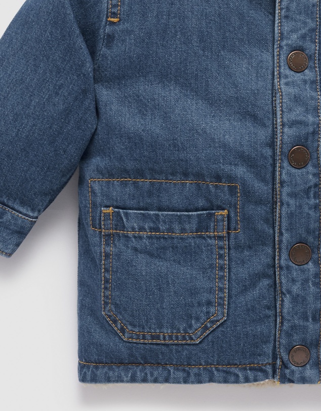 Purebaby - Denim Sherpa Jacket - Kids-Babies