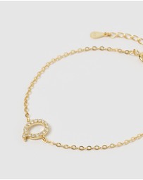Izoa - Crystal Letter Q Bracelet