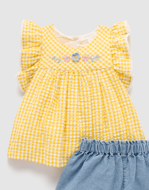 Purebaby - Gingham Set-Kids-Babies