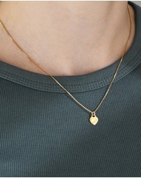 Von Treskow - Fine Box Chain Necklace with Mini VT Heart