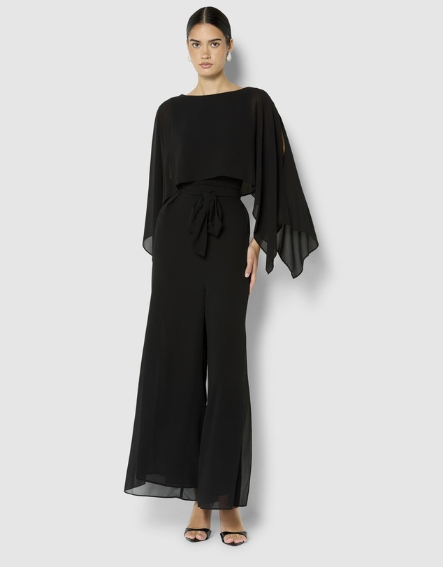 Montique - Astin Chiffon Overlay & Knit Top