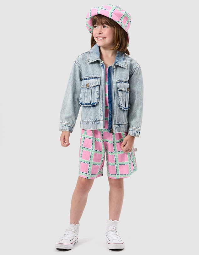 Goldie + Ace - Apple Check Bucket Hat - Babies-Kids