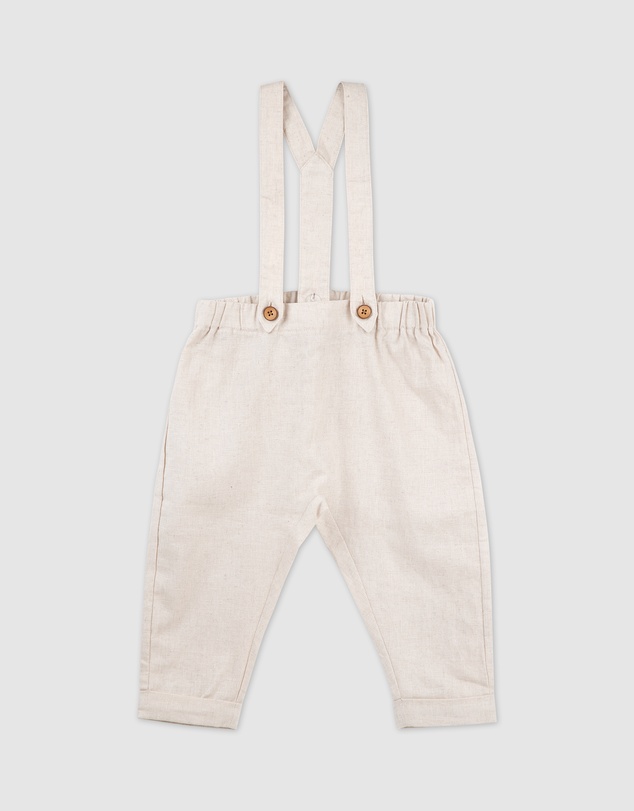 Designer Kidz - Finley Linen Suspender Pants