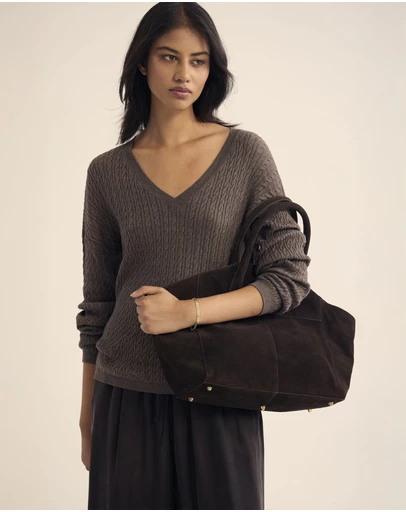 Oxford - Drew Cable V-Neck Knit