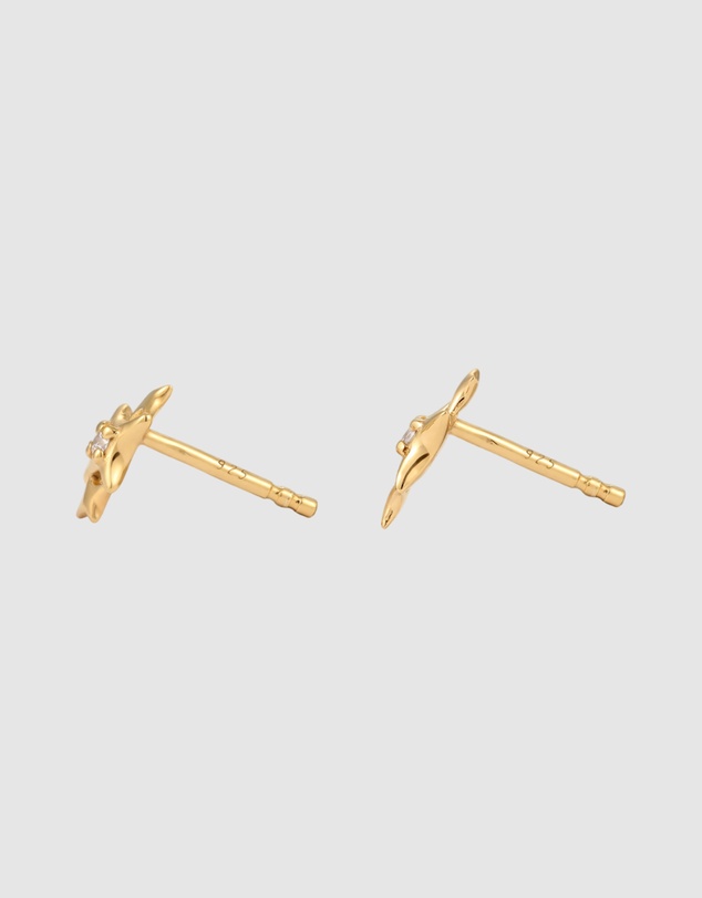 Elli Jewelry - Zirconia Star Stud Earrings in Gold-Plated 925 Silver