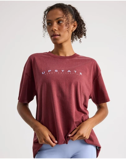 Upstate - Thrive Tee - Warm Cherry Snow Wash