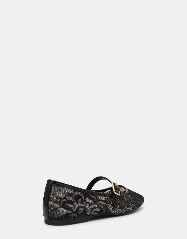 Steve Madden - Wildflower-L Black Lace Flats
