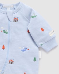 Purebaby - Embroidered Fleece Growsuit -Kids-Babies