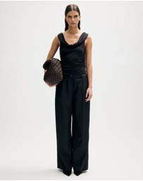 Minima Esenciales - Auden Jersey Fringe Scarf Top