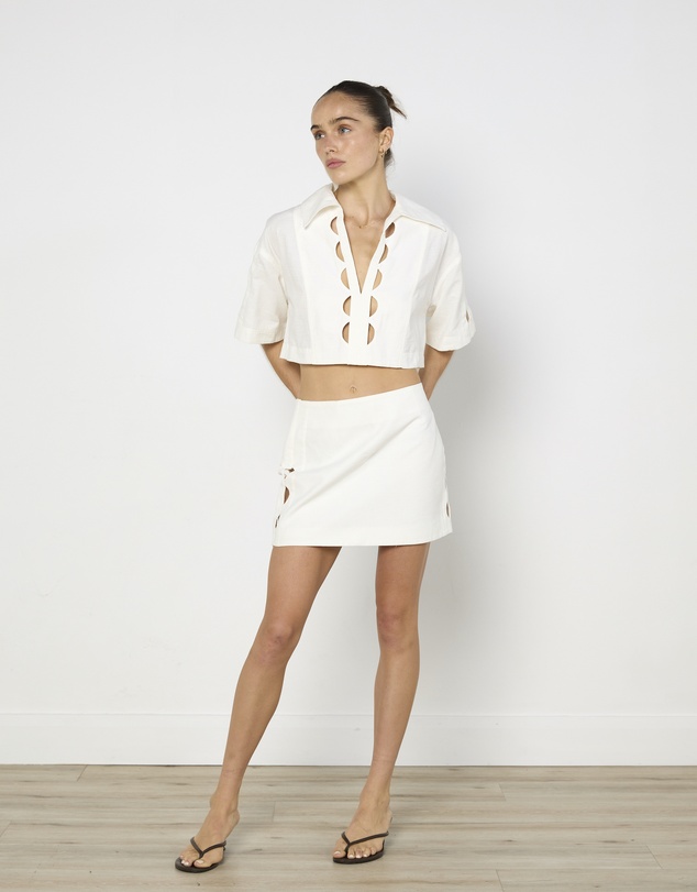 Cirkular - Pre-Loved - Shona Joy Birdie Scallop Top and Mini Skirt