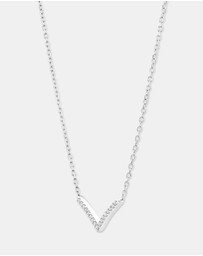 Michael Hill - Chevron Necklace with 0.05 Carat TW Diamonds in Sterling Silver