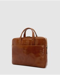 Republic of Florence - The Tokyo Tan Leather Laptop Briefcase
