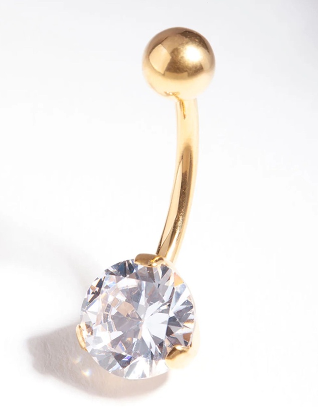 Lovisa - Gold Titanium Classic Diamante Belly Bar