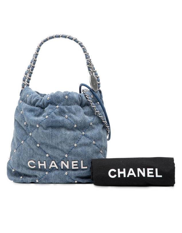 Pre-Loved by Azura Reborn - Pre-Loved Mini Denim Studded 22 Handbag