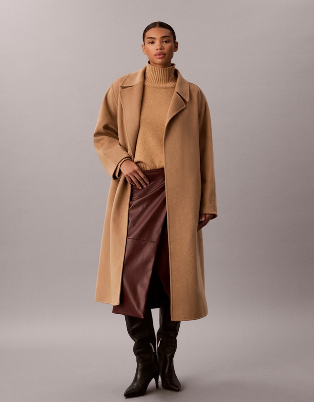 Calvin Klein - Wool Blend Wrap Coat