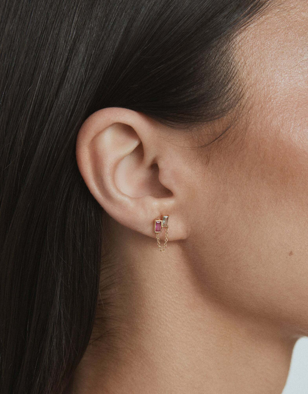 MIMCO - Emerge Chain 925 Sterling Silver Stud Earrings