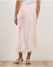 Atmos&Here - Paris Lace Satin Midi Skirt
