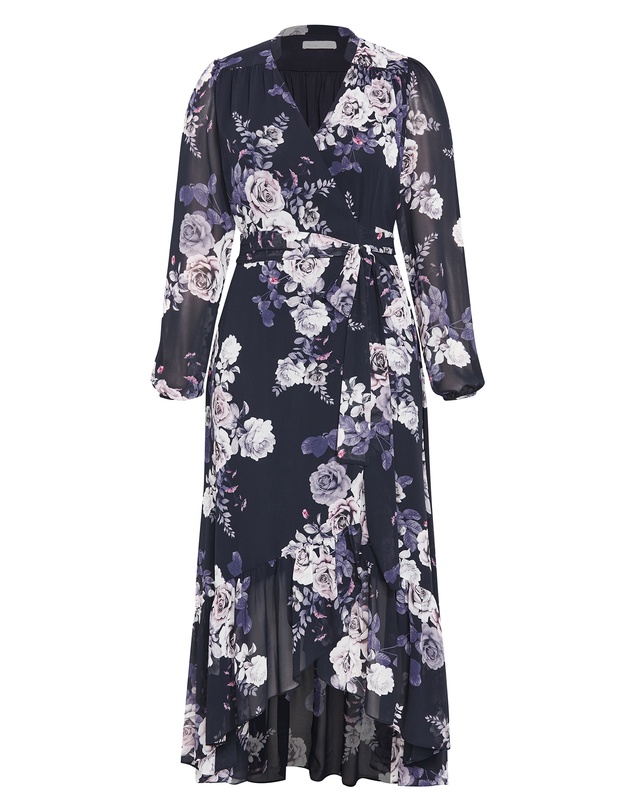 City Chic - Plus size Jane Hi Lo Maxi Dress - navy