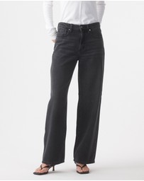 Outland Denim - Olive Mid Slouchy Wide Jean