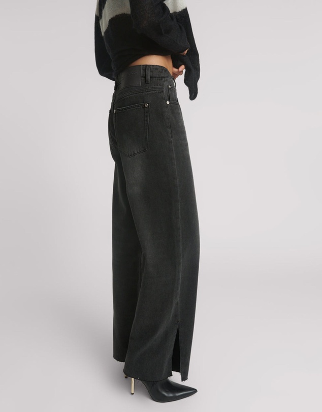 ONE TEASPOON - Billie Low Slung Straight Leg Mid Waist Denim Jeans - Faded Black