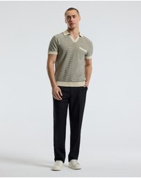 Calibre - Textured Knit Polo Natural