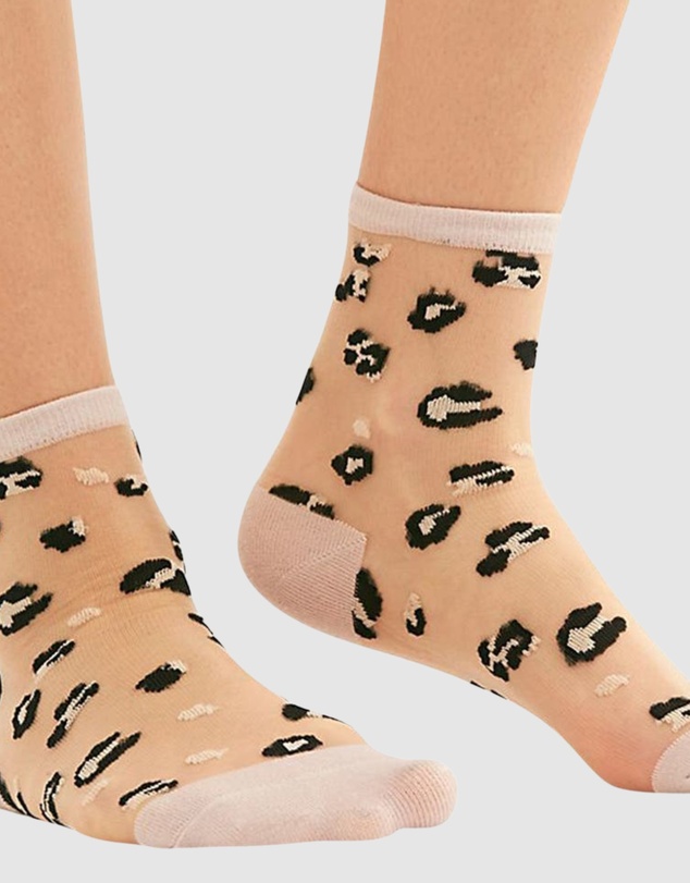 High Heel Jungle - Leopard Print Sheer Sock