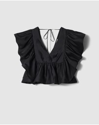 & Other Stories - Ruffle V-Neck Blouse