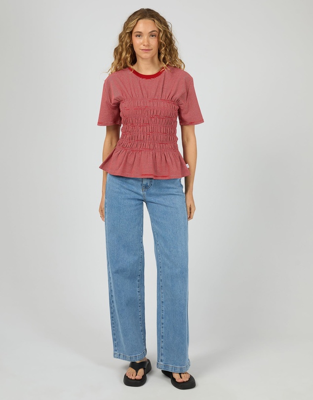 All About Eve - Lipa Stripe Tee Red