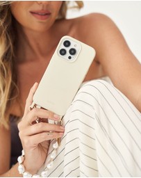 LOUVE COLLECTION - Coconut Phone Case + Pearl & Gold Wristlet