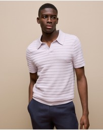 Trenery - Cotton Silk Textured Polo in Orchid