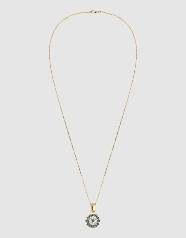 Elli Jewelry - Evil Eye Crystal Pendant Necklace in Gold-Plated 925 Silver