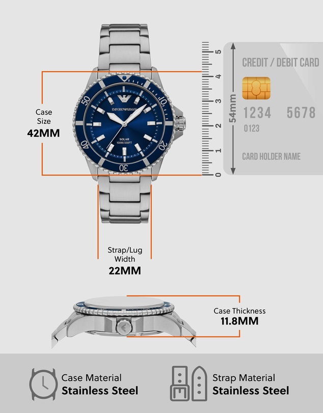 Emporio Armani - Silver Tone Analogue Watch