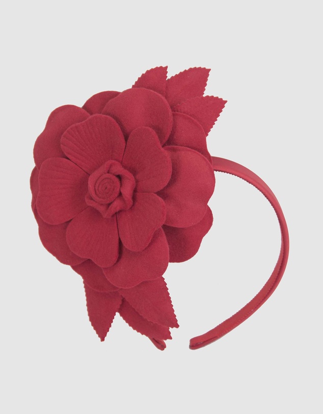 Max Alexander - Felt Red Flower Racing Fascinator Headband