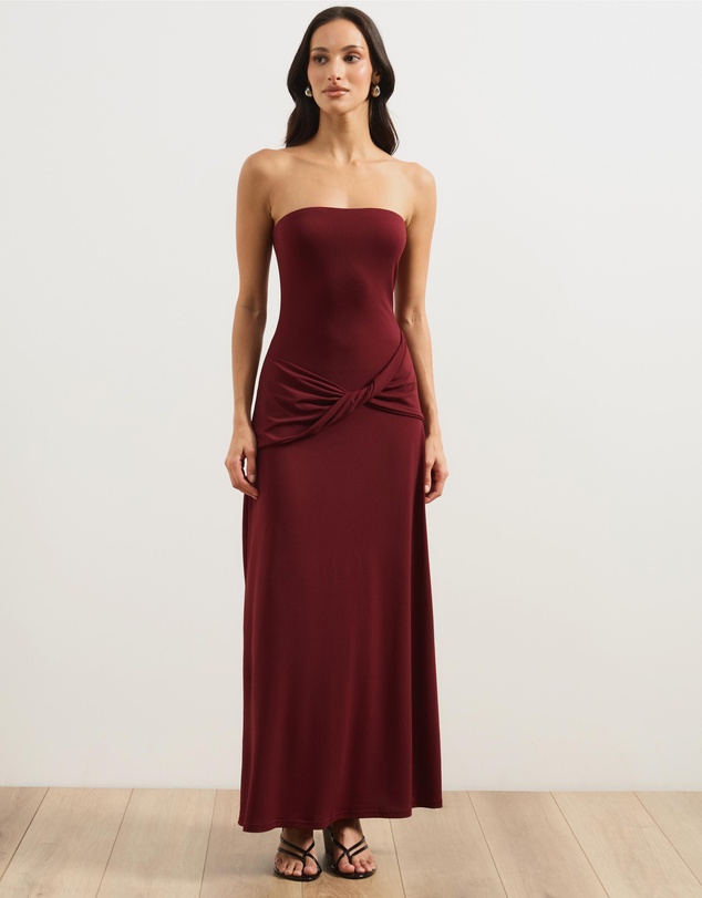 Atmos&Here - Clara Strapless Maxi Dress With Twist Detail