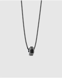 GUESS - Black IP Exagon Necklace