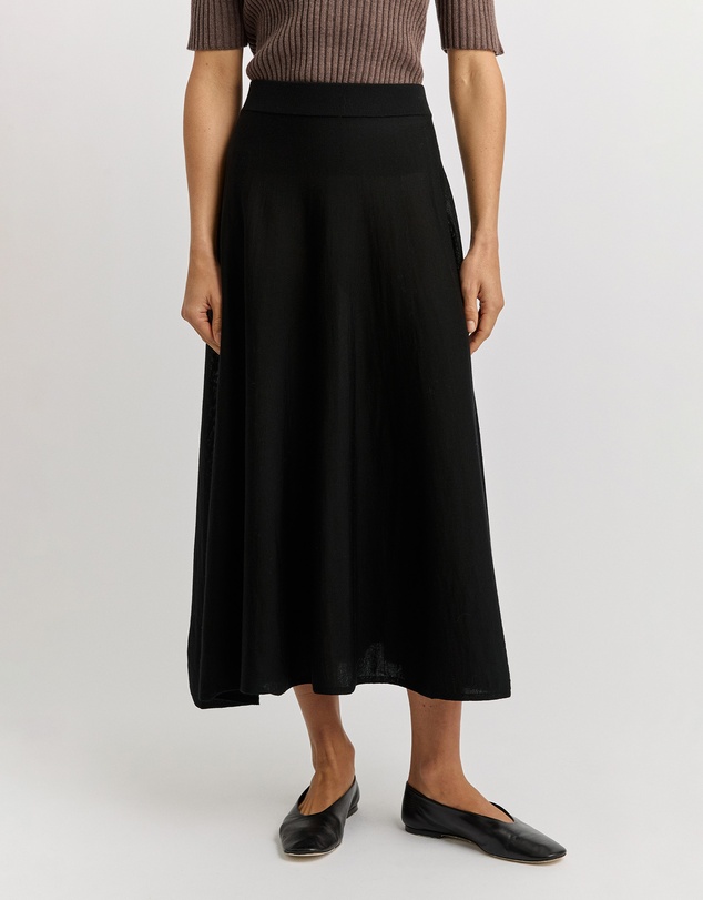 Toorallie - A-Line Knit Midi Skirt