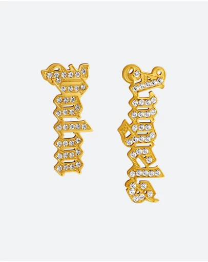 Palm Angels - Grafia GP Bejewelled Drop Earrings
