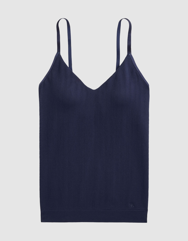 Lauren by Ralph Lauren - Herringbone Seamless Fitted Shelf Bra Camisole