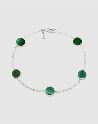 Kuzzoi - ICONIC EXCLUSIVE - Bracelet Male Circle Green Malachite 925 Sterling Silver
