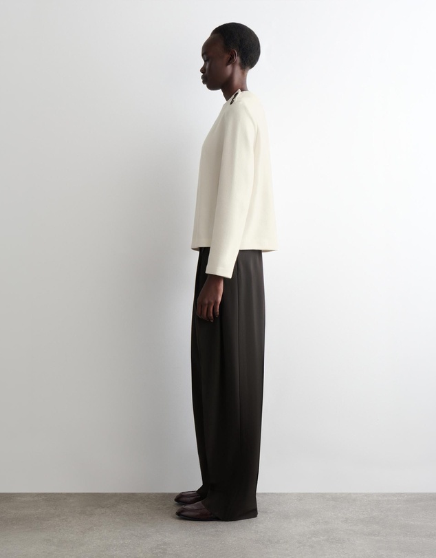 COS - Button-Detail Boiled-Wool Sweatshirt