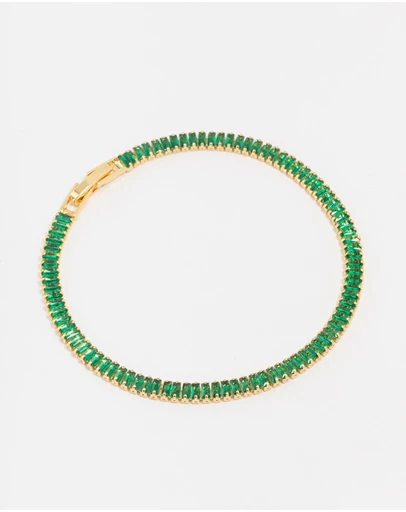 Lovisa - Gold Plated Brass Crystal Baguette Tennis Bracelet