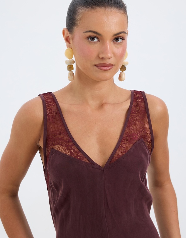 Calli - Piper Cupro Lace Insert Midi Dress