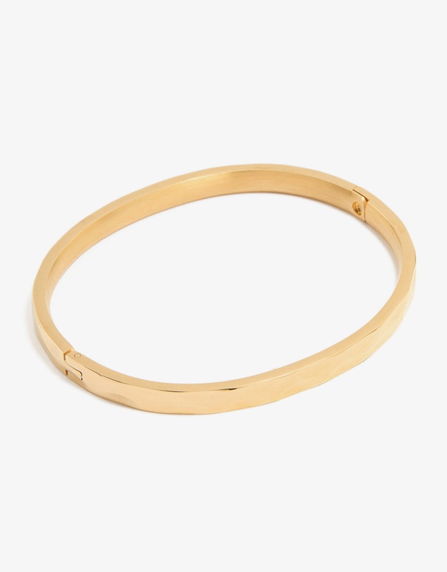 Lovisa - Waterproof Gold Plated Stainless Steel Hammered Hinged Bangle