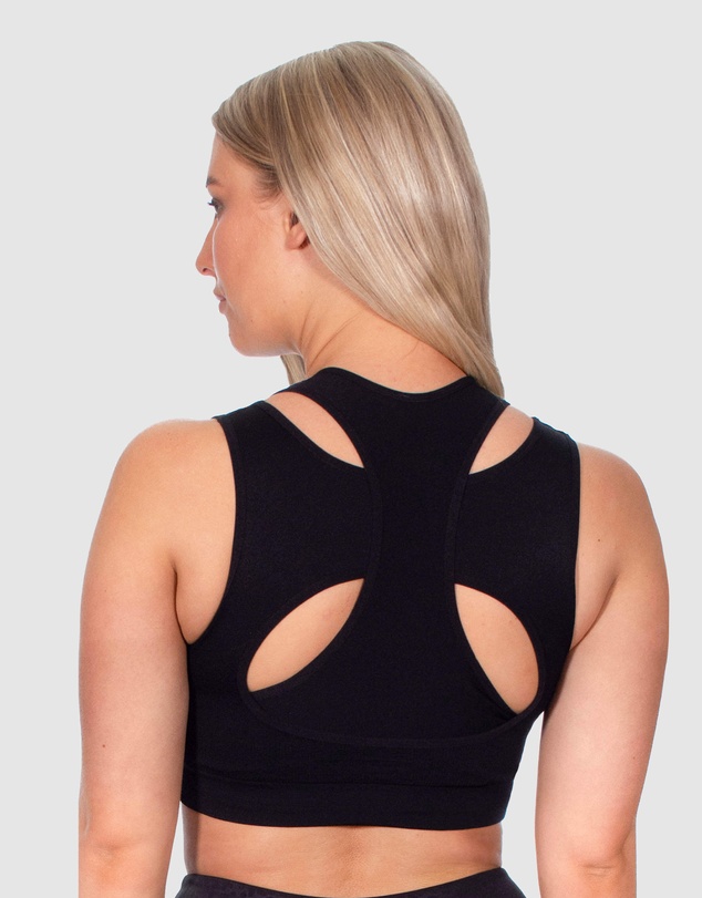 B Free Intimate Apparel - Double Racer Seamless Padded Sports Bra (B-C-D-DD-E-F-G-H) Cup