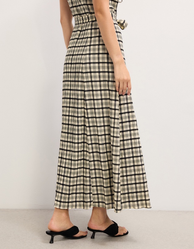 The Fated - Adela Check Collared Maxi Dress