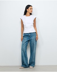 AERE - Lea Gathered Linen Top