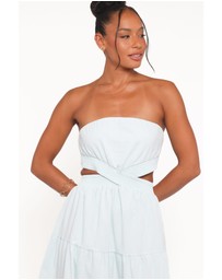Petal & Pup - Cadence Strapless Maxi Dress - Blue