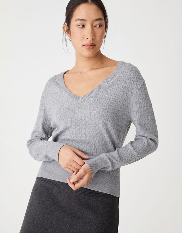 Forcast - Carla V-Neck Cable Knit