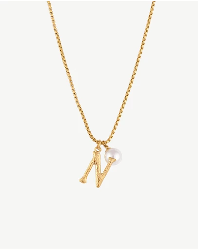Zahar - Pearl Letter N Necklace